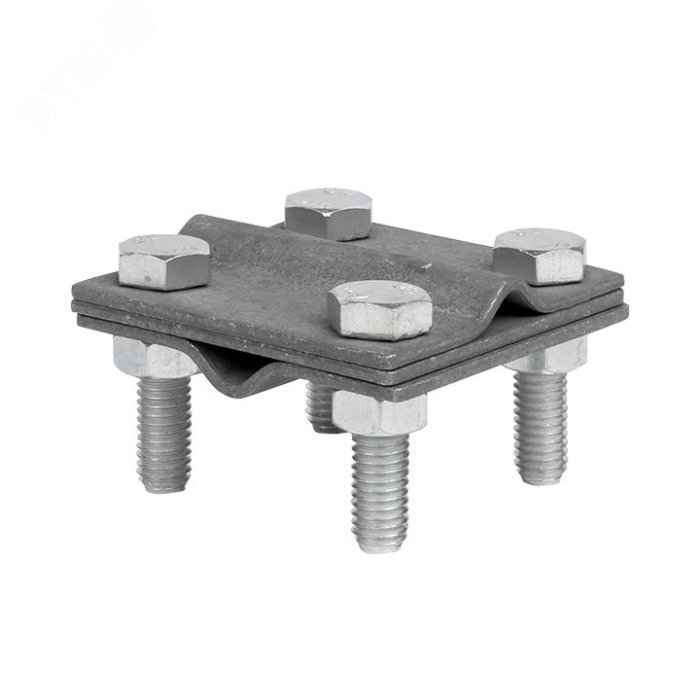 Соединитель крестовидный &quot;прут-прут&quot; с тремя пластинами (РФ)