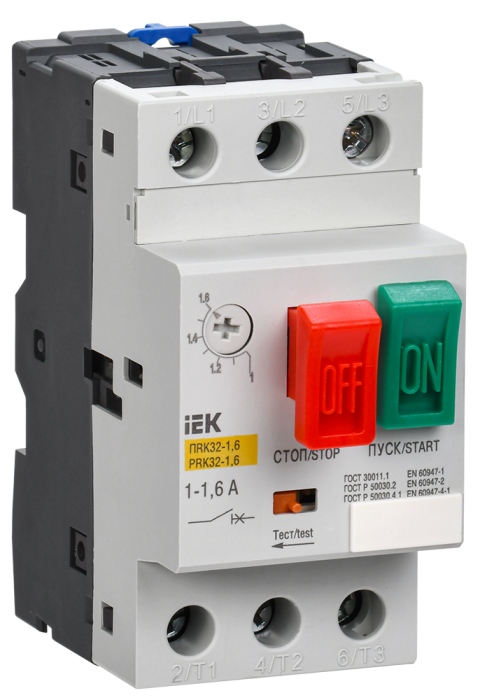 Пускатель 1-1,6A Ue 660В ПРК32-1,6 IEK (РФ)