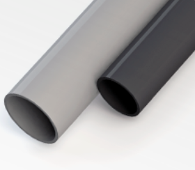 Труба гладкая ПВХ 63мм легкая 350Н UV серая (3м) Промрукав (РФ)