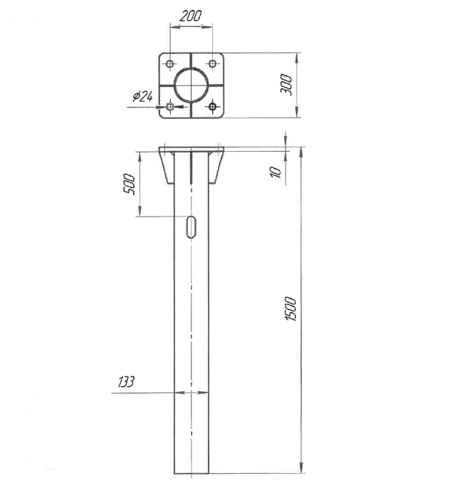 Деталь фундамента закладная ЗФ-20/4/К200-1,5-г мц.200 (d133) + к.м. (РФ)