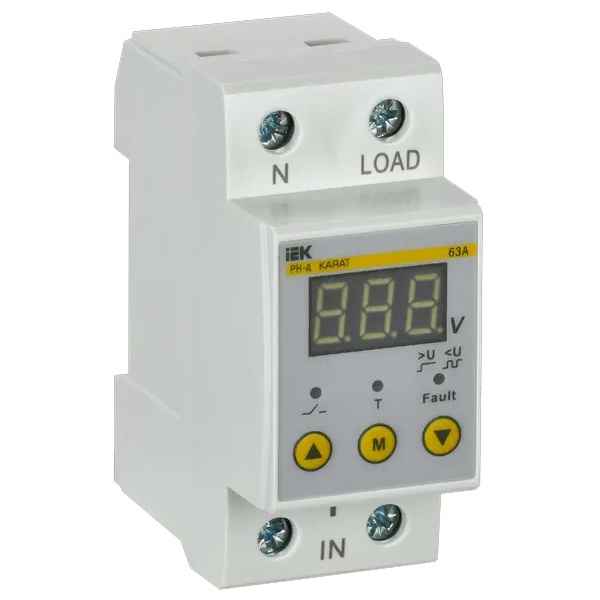 Реле напряжения 1 фаз. 63А 36мм РН-д IEK (РФ)