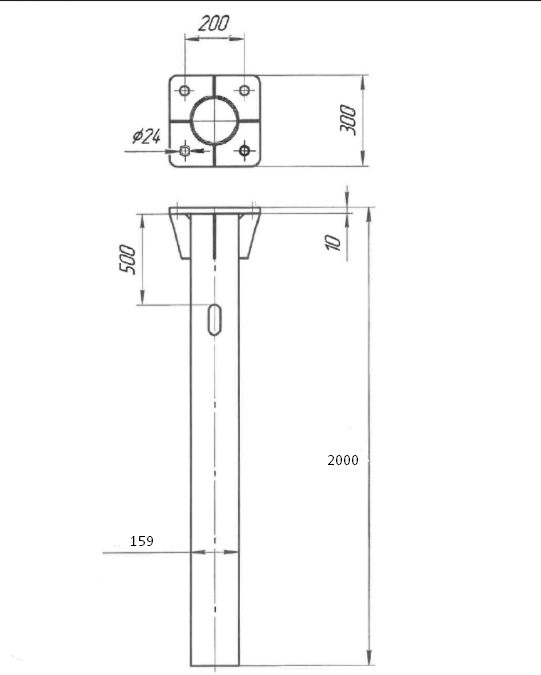 Деталь фундамента закладная ЗФ-20/4/К200-2,0-г мц.200 (d159) (ИМП)